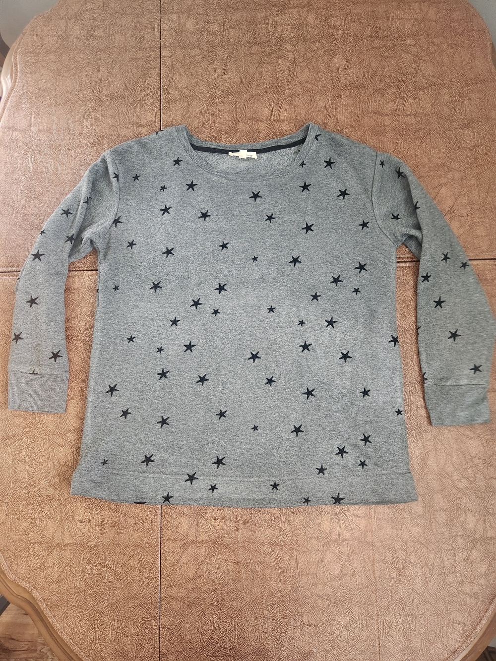 Jane and Delancey Gray Crewneck Sweatshirt with Black Trim